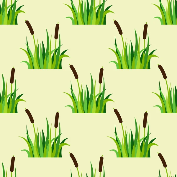 Hierba verde diseño de la naturaleza sin costuras patrón vector ilustración crecer hierba agricultura naturaleza fondo — Archivo Imágenes Vectoriales