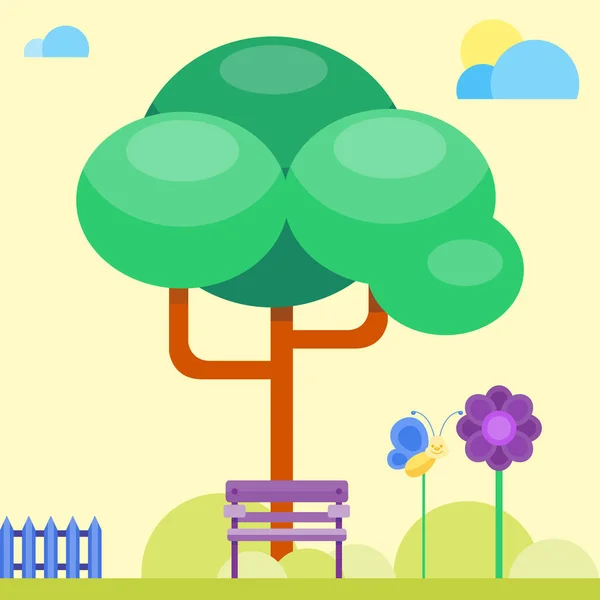 Niños parque infantil divertido parque infantil actividad plana vector ilustración — Archivo Imágenes Vectoriales