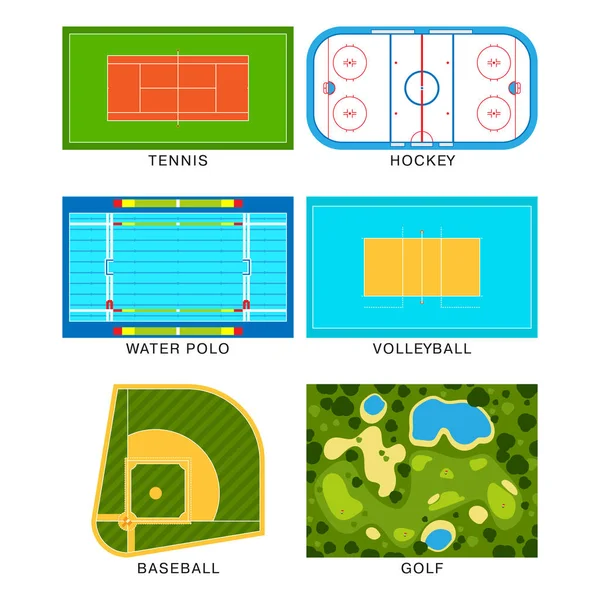 Sportovní herní pole vektorové pozemní linky hřiště fotbal zelené stadion trávy pozadí vítěz champion ilustrace — Stockový vektor