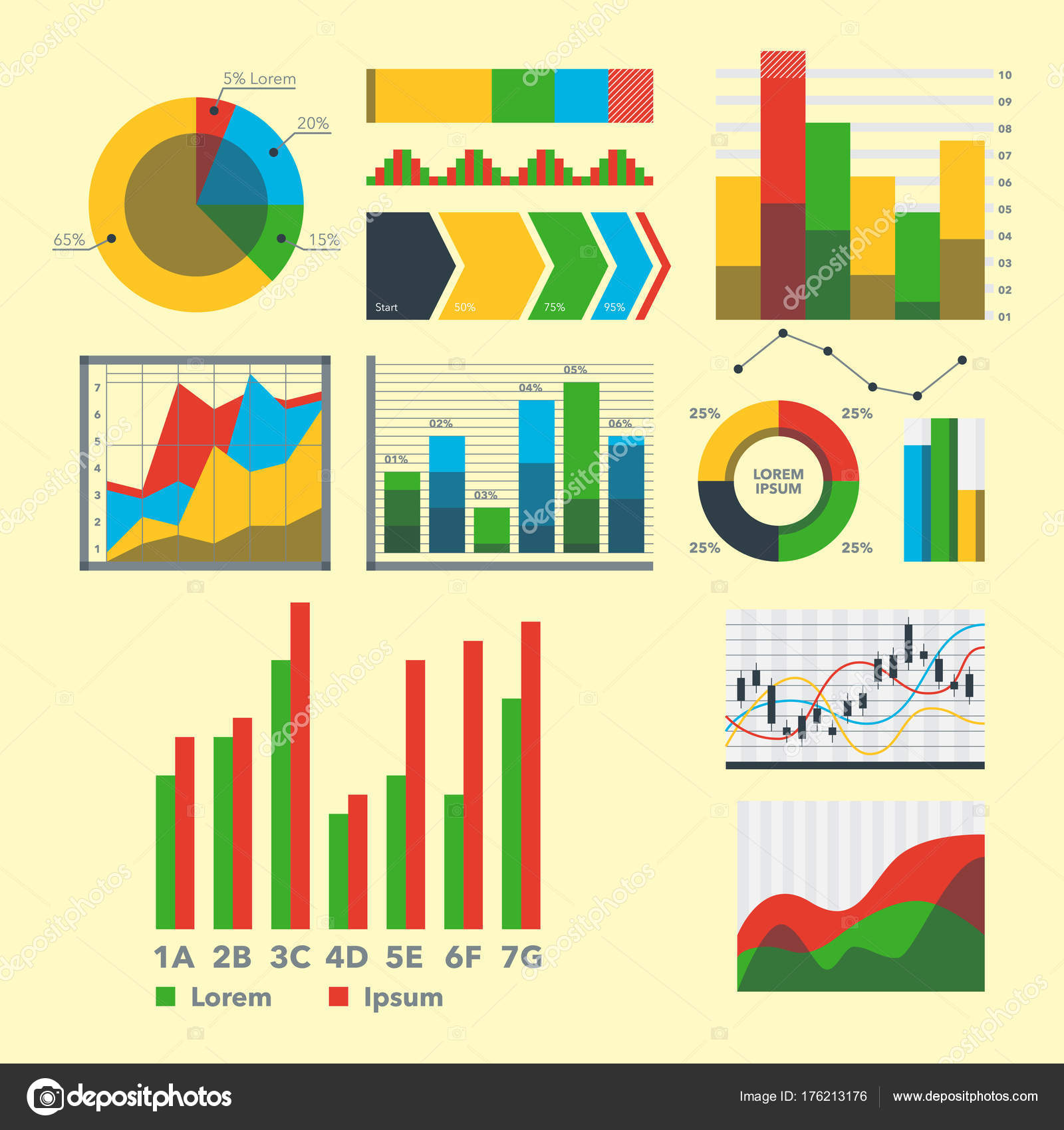 ビジネス フロー グラフ インフォ グラフィック データ テンプレートの図グラフ要素のベクター イラストをデザイン ストックベクター  ©VectorShow 176213176