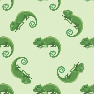 Resimde reptiloid yırtıcı hayvan sürüngen hayvanlar sürüngen bukalemun amfibi Dikişsiz desen renkli fauna vektör.
