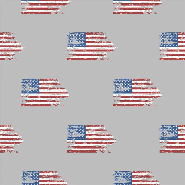 Unabhängigkeitstag usa flaggen nahtlose muster vereinigte staaten amerikanisches symbol freiheit nationales zeichen vektor illustration — Stockvektor