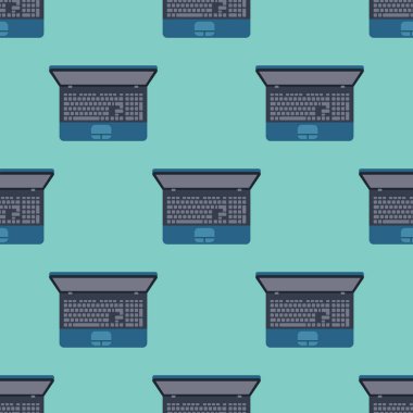 Klavye seamless modeli bilgisayar teknoloji internet iş aracı vektör çizim yazarak ellerinde kullanıcılar