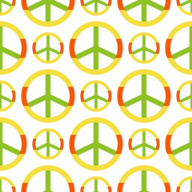 Hippi Tema pasifizm işaret stili seamless modeli süs arka planını yapılan vektör barış işareti.