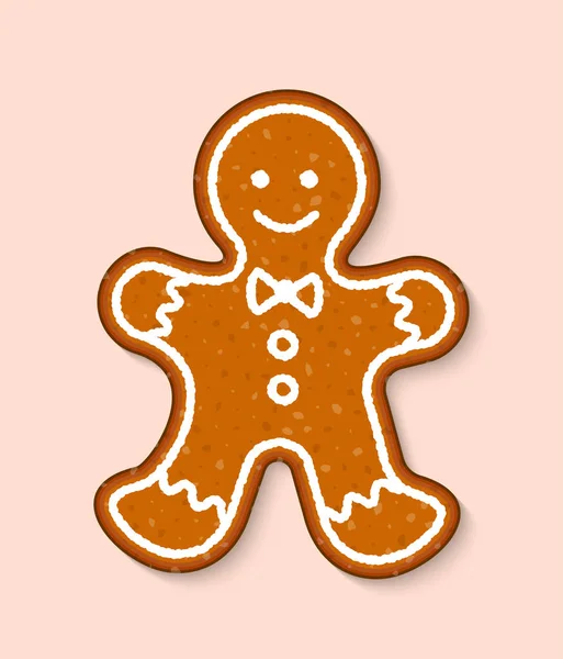 Christmas cookie mężczyzna wektor ciasto Słodkie desery jedzenie tradycyjnych ciast na Boże Narodzenie kolacje i podwieczorki cakeman gotowane ilustracja mężczyzna piekarnia — Wektor stockowy