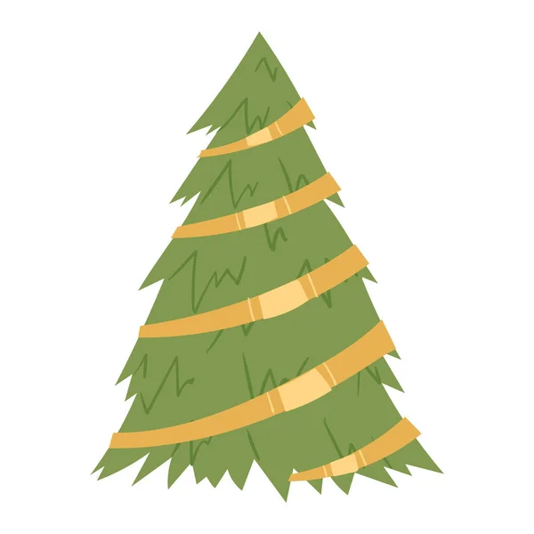 Navidad Año Nuevo árbol vector icono ornamento estrella Navidad regalo diseño fiesta celebración invierno temporada fiesta árbol planta . — Vector de stock