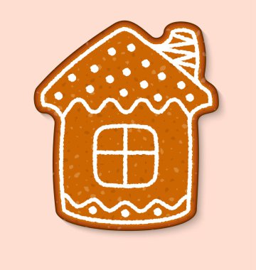 Noel kurabiye evi kek vektör tatlı tatlılar gıda geleneksel kek Xmas akşam yemeği ve çay saati illüstrasyon için pişmiş