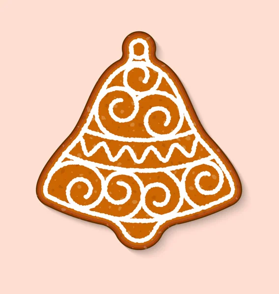 Galleta de Navidad pastel campana vector dulces postres comida cocinada pasteles tradicionales para la cena de Navidad y la ilustración de la tetera — Archivo Imágenes Vectoriales