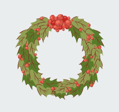 Noel holly berry şube dekorasyon vektör ağacı seti, Xmas geleneksel Holly Berry sembolü yaprak simge şube tasarlamak yaprak