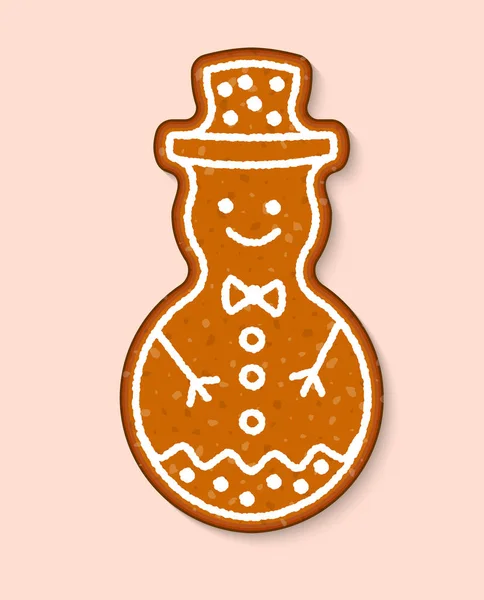 Galleta de Navidad pastel de muñeco de nieve vector dulces postres comida cocinada pasteles tradicionales para la cena de Navidad y la ilustración de la tetera — Archivo Imágenes Vectoriales