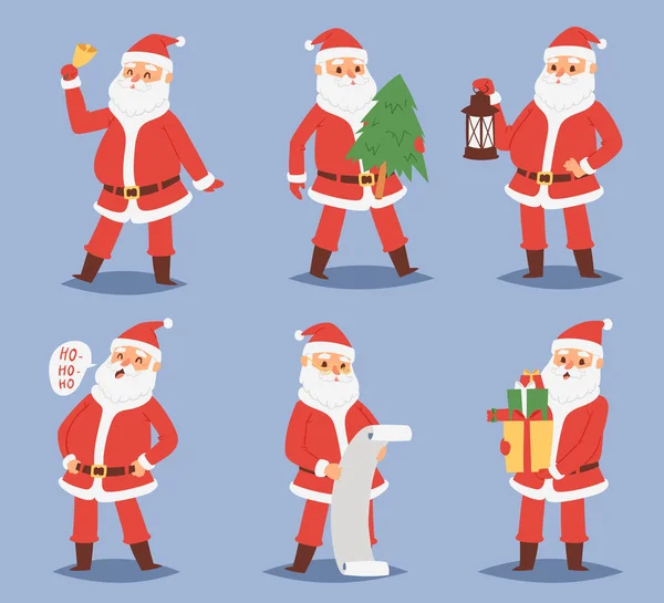 Χριστουγέννων Santa Claus διανυσματικό χαρακτήρα δημιουργεί εικόνα Χριστούγεννα άνθρωπος στο κόκκινο παραδοσιακό κοστούμι και καπέλο Σάντα — Διανυσματικό Αρχείο