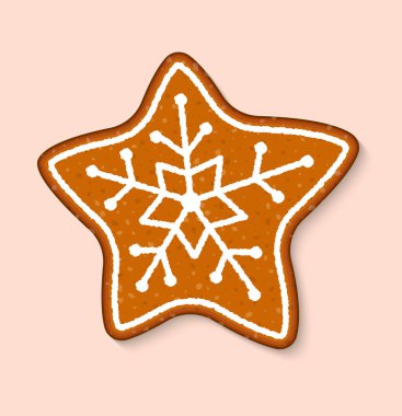 Noel kurabiye yıldız kek vektör tatlı tatlılar gıda geleneksel kek Xmas akşam yemeği ve çay saati illüstrasyon için pişmiş