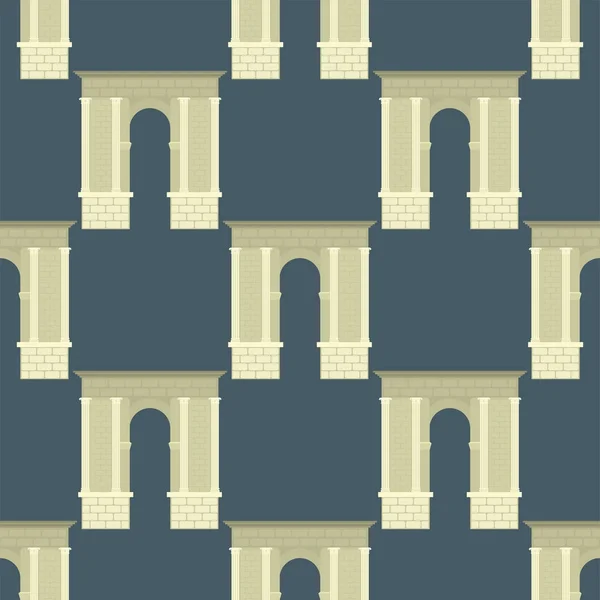 Arc vectoriel architecture construction cadre colonne entrée conception classique arc motif sans couture illustration — Image vectorielle