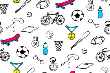 Elle çizilmiş stil seamless modeli yaz tasarım duvar kağıdı vektör çizim karikatür doodles.