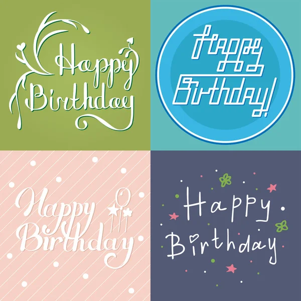 Belle carte d'invitation d'anniversaire design coloré lettrage poctcard vecteur salutations décoration . — Image vectorielle