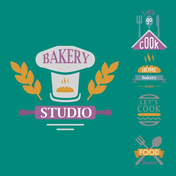 Kochen Plakette Motivation Text Vektor Illustration Bäckerei Geschäft Lebensmittel Typografie Etiketten Design-Elemente — Stockvektor
