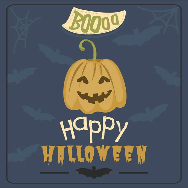 Joyeux Halloween carte de vœux vectoriel illustration fête invitation design avec emblème effrayant . — Image vectorielle