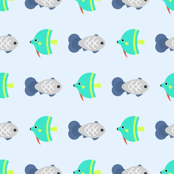 Exotique tropicale course de poissons modèle sans couture sous-marin espèces océaniques souche aquatique nature plat vecteur illustration . — Image vectorielle