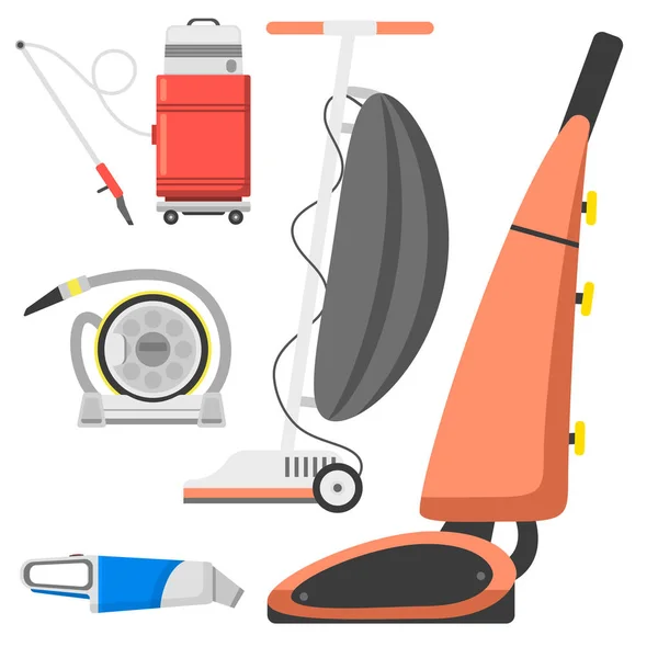 Equipamento de limpeza profissional vetor isolado limpeza doméstica serviço de limpeza a vácuo ferramentas de limpeza de equipamentos domésticos . — Vetor de Stock