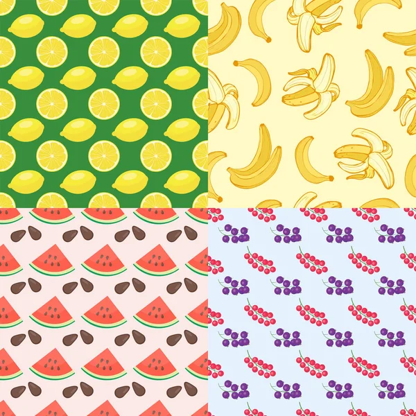 Desenhos animados frutas melancia fresca em estilo plano sem costura padrão comida verão design vetor ilustração . — Vetor de Stock