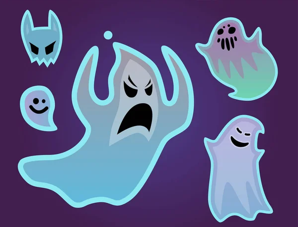 Dibujos animados espeluznante personaje fantasma monstruo aterrador vector ilustración . — Archivo Imágenes Vectoriales