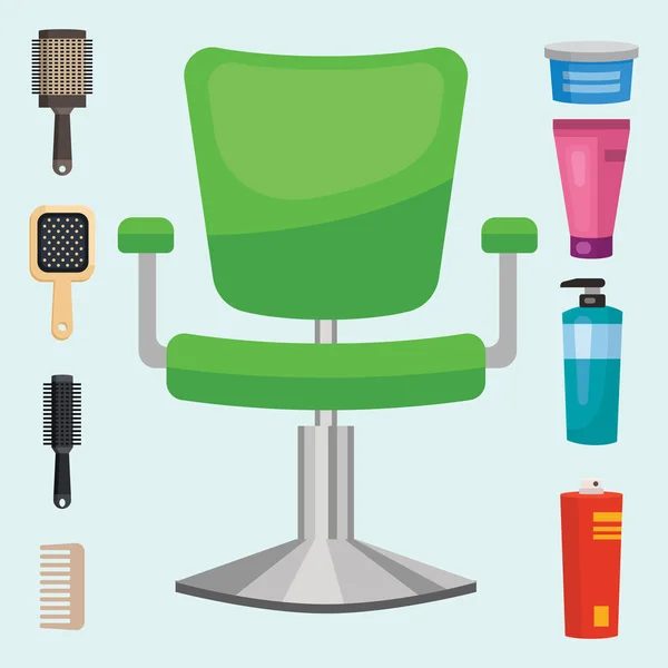Mode Friseur mit Haarschneidemaschine und Haarbürste isoliert professionelle stilvolle Friseurwerkzeuge zum Schneiden Vektor Illustration. — Stockvektor