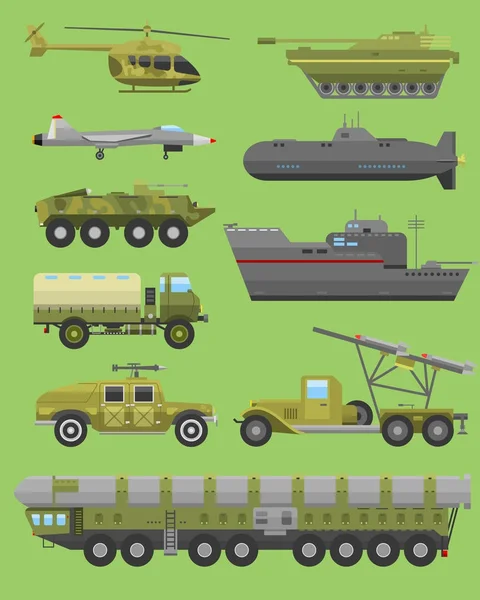 Militär-Technik Transport-Fahrzeug Panzerung flache Vektor Illustration. — Stockvektor