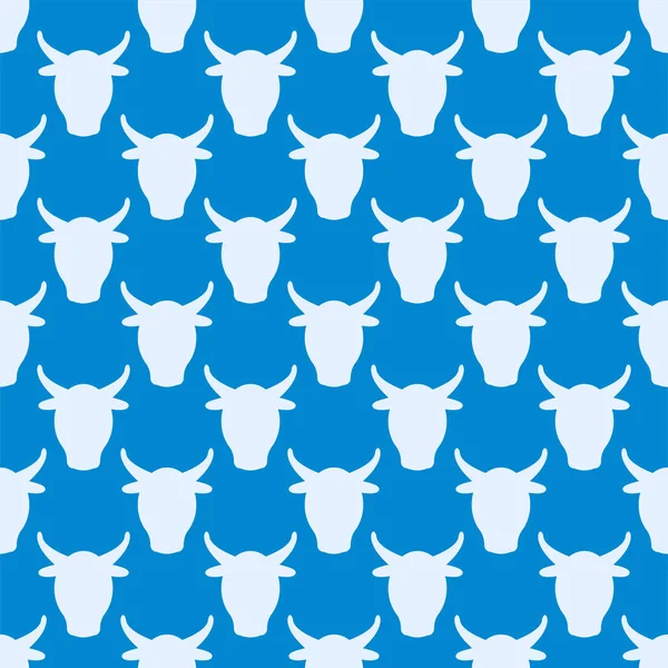 Krowa gospodarstwa znak zwierzę wektor ilustracja bydła ssak charakter dziki wołowiny rolnictwa jednolity wzór. — Wektor stockowy
