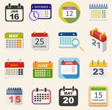 İş günlük planlama koleksiyonu vektör takvim Icons set