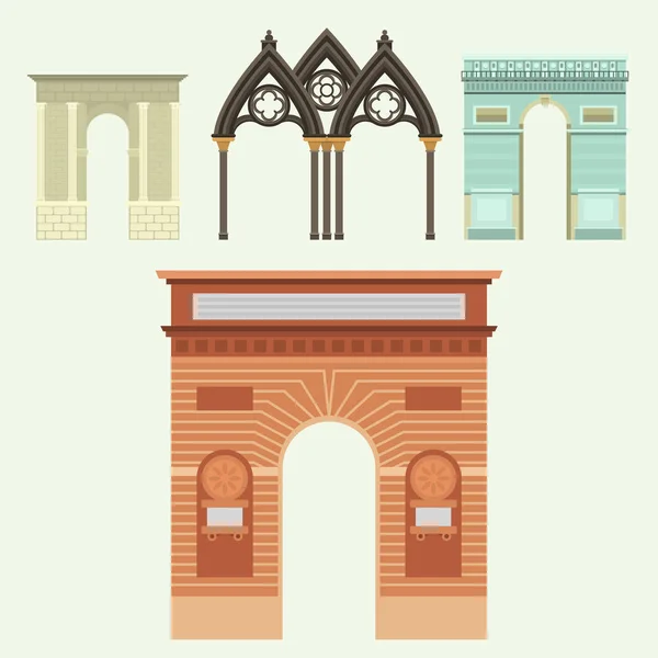 Арка векторной архитектуры конструкции каркаса колонны вход дизайн классической иллюстрации — стоковый вектор