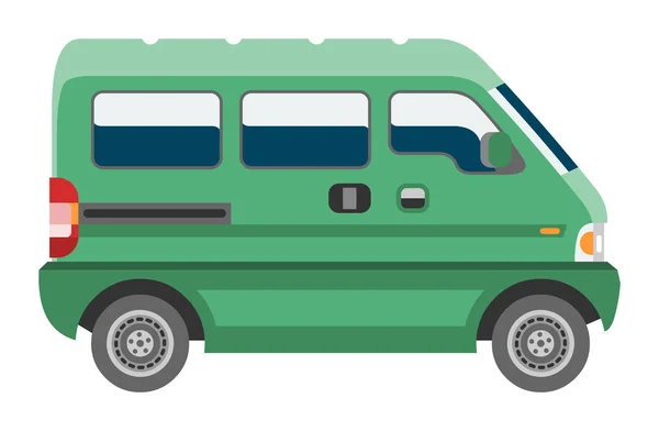 Minivan car vector van auto vehicle family minibus vehicle and automobile banner isolated citycar on white background illustration — Stock Vector