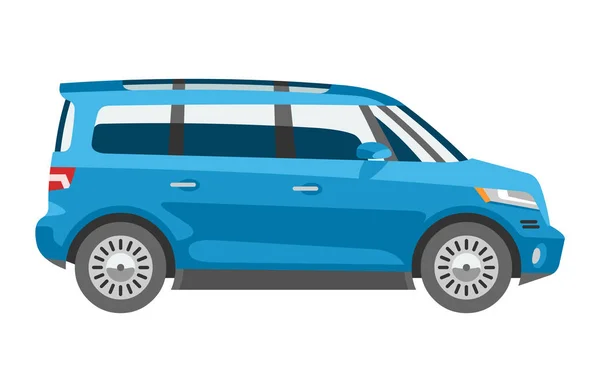 Minibuss biluthyrning vektor van auto fordon familj minibuss fordon och automobile banner isolerade citycar på vit bakgrund illustration — Stock vektor