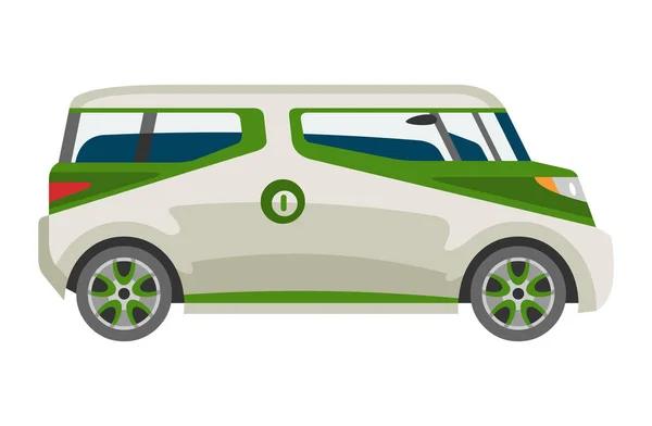 Autó, egyterű autó vektor van automatikus jármű családi kisbusz jármű és banner elszigetelt citycar a fehér háttér illusztráció — Stock Vector