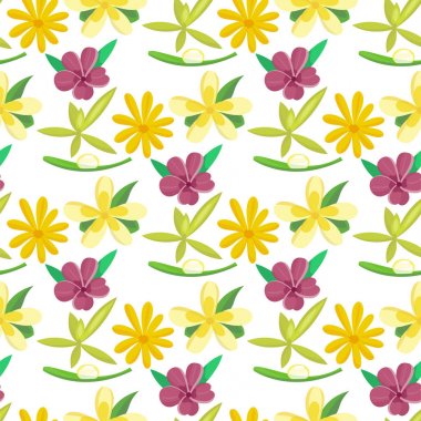 Doğa illüstrasyon Dikişsiz desen arka plan çiçek yaz vektör çiçek