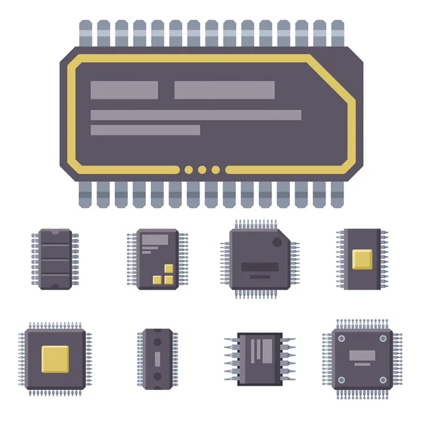 Микропроцессорные микропроцессоры . — стоковый вектор
