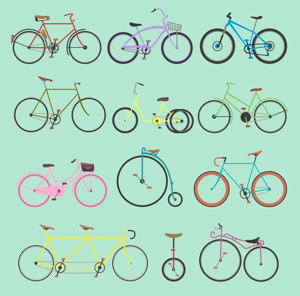 Bicicleta retro vector vintage niñas anticuadas y transporte hipster paseo vehículo bicicletas transporte de verano para los ciclistas deporte calle moderna bicicleta de viaje al aire libre ilustración aislado en el fondo — Archivo Imágenes Vectoriales