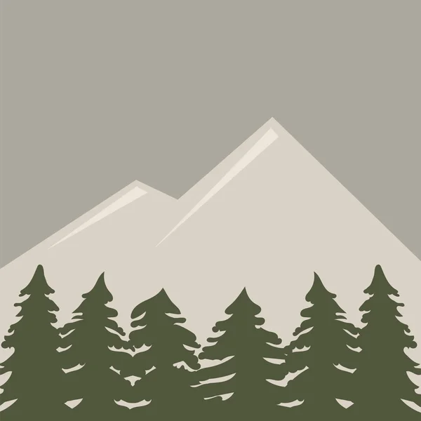 Albero esterno viaggio pino silhouette conifere naturale cime pino abete rosso ramo cedro pianta foglia gambo sfondo vettore illustrazione . — Vettoriale Stock