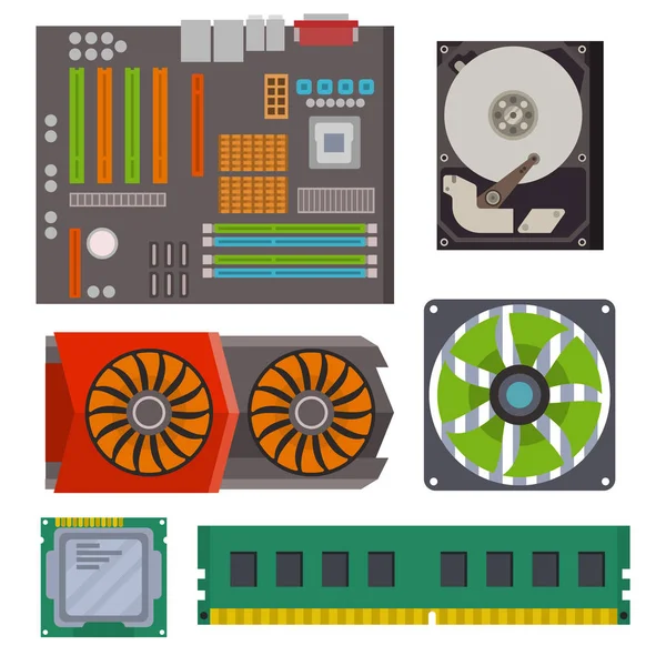 Computador chip tecnologia processador circuito placa-mãe sistema de informação vetor ilustração —  Vetores de Stock