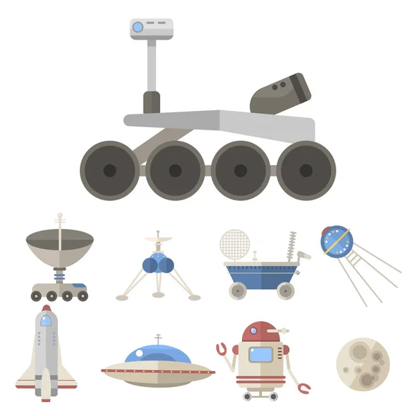 Eleganta rymdskepp konstellation astrologi radar kosmos universum teknik meteor vetenskap transfer astronaut raket satellit vektor. — Stock vektor