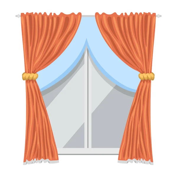 Gordijnen en kamer blinds jalousie voor huis of creatieve home interieur vectorillustratie. — Stockvector