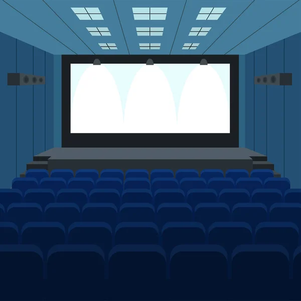 Teaterscen med gardiner underhållning spotlights teatraliska scen interiör gamla opera prestanda bakgrund vektorillustration. — Stock vektor