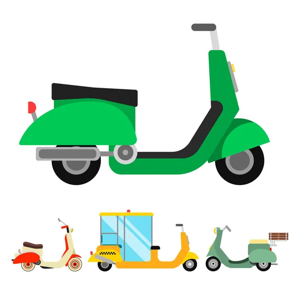 复古矢量摩托摩托摩托车旅行设计摩托车送货车插图. — 图库矢量图片