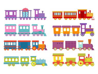 Oyun hediye çocuklar tren vektör seyahat demiryolu ulaşım oyuncak lokomotif çizim.