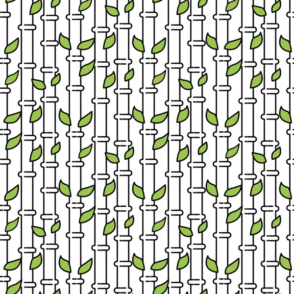 Bambus vektorové strom stonku vzor bezešvé ilustrace izolované na bílém — Stockový vektor