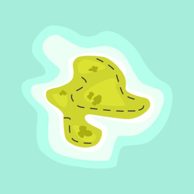 Okyanus üstten görünüm egzotik lagün harita Karayipler hava sprite deniz manzarası turizm cenneti coast vektör çizim karikatür tropikal egzotik ada.