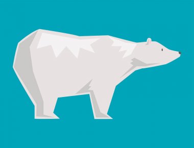 Karikatür hayvan çizgi film predator sevimli beyaz ayı illüstrasyon karakter mutlu beyaz kutup ayısı vektör