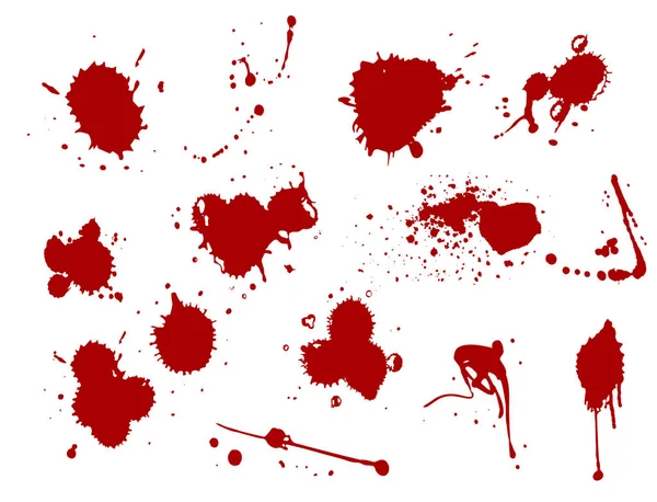 Blood splat splash dekorfärg fläcken blot patch flytande vektorillustration — Stock vektor