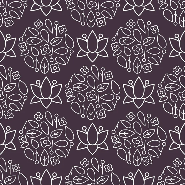 Nature flower illustration seamless pattern background floral summer vector — Stock Vector