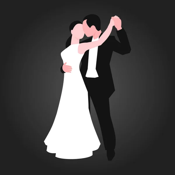 Paare tanzen lateinamerikanische romantische Person und Menschen tanzen Mann mit Frau Standardtanz Unterhaltung zusammen Tango Pose Schönheit Vektor Illustration. — Stockvektor