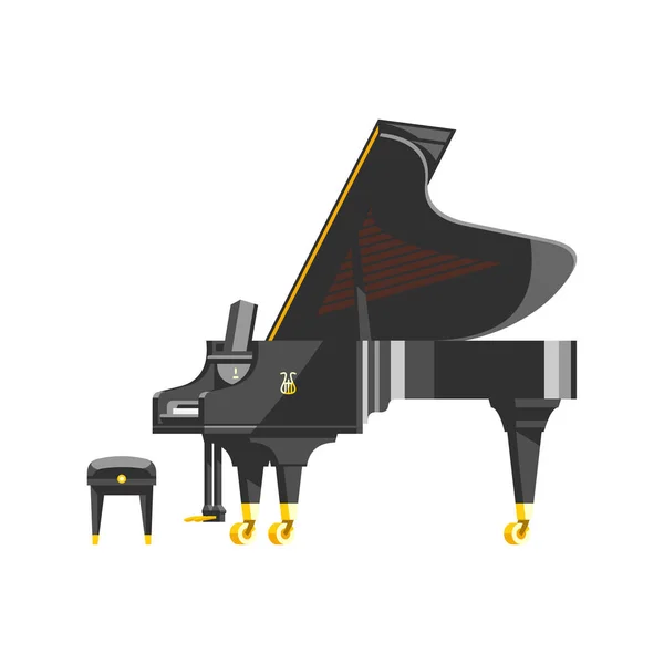 Teclado piano instrumento musical músico clássico equipamento vetor ilustração — Vetor de Stock